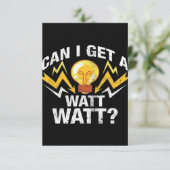 Kan ik een watt krijgen? - Funny Electricia RSVP Kaartje (Staand voorkant)