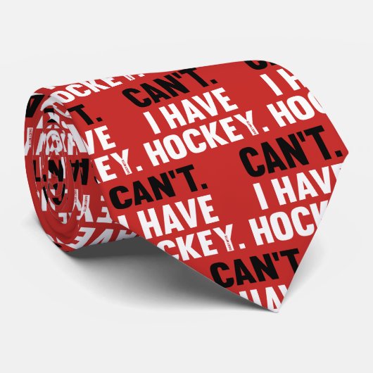 Kan ik geen grappig hockey-excuus op rood hebben stropdas (Opgerold)
