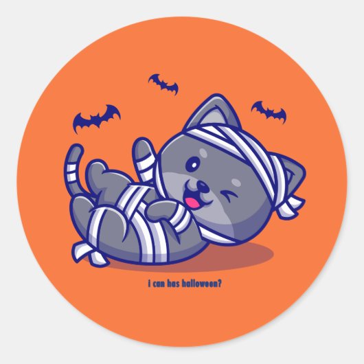 Kan ik Halloween hebben? Ronde Sticker (Voorkant)