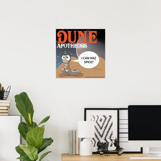 Kan ik Haz Spice? Dune Worm Poster (Thuiskantoor)