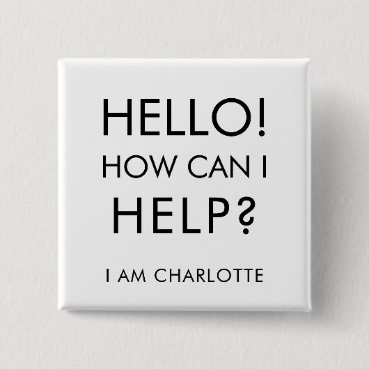 Kan ik helpen liefdadigheidsevenement Vrijwilliger Vierkante Button 5,1 Cm (Voorkant)