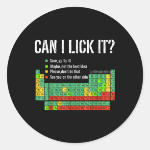 Kan ik het grappig likken 100 dagen school Periodi Ronde Sticker