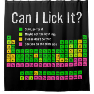Kan ik het likken Periodic Table Teacher Student K Douchegordijn