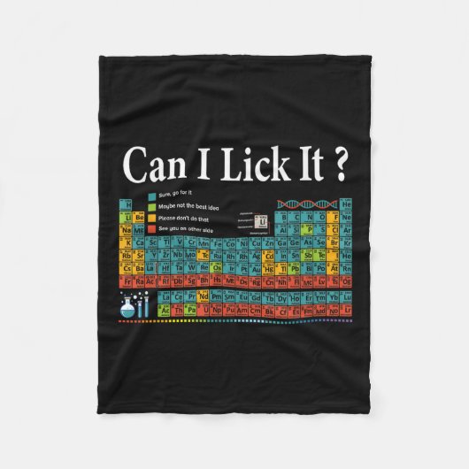 Kan ik het likken Periodic Table Teacher Student K Fleece Deken (Voorkant)
