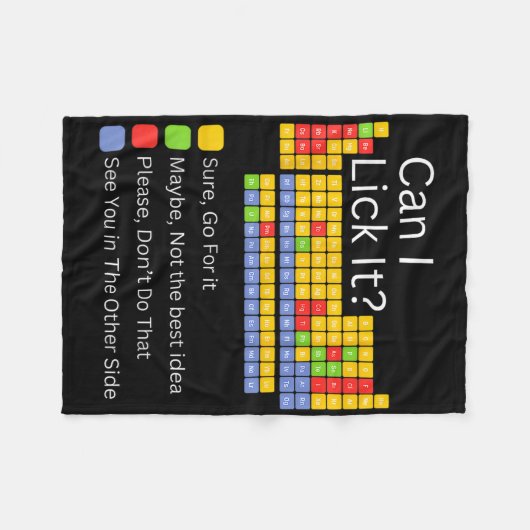 Kan ik het likken Periodic Table Teacher Student K Fleece Deken (Voorkant (Horizontaal))