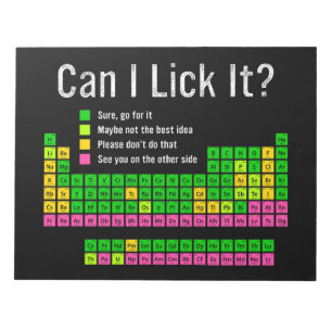 Kan ik het likken Periodic Table Teacher Student K Notitieblok