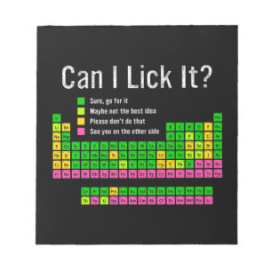 Kan ik het likken Periodic Table Teacher Student K Notitieblok
