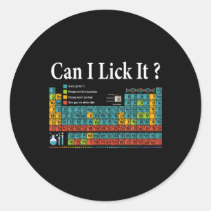 Kan ik het likken Periodic Table Teacher Student K Ronde Sticker
