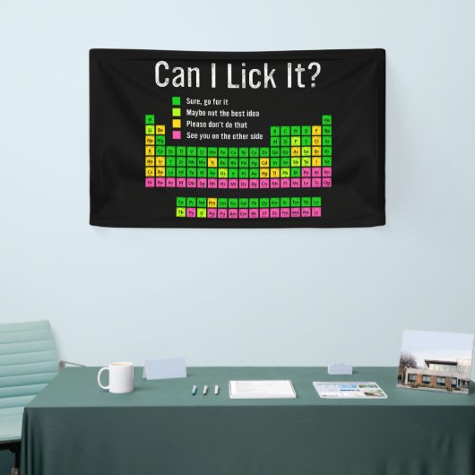 Kan ik het likken Periodic Table Teacher Student K Spandoek (Beurs)