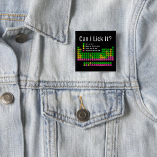 Kan ik het likken Periodic Table Teacher Student K Vierkante Button 5,1 Cm