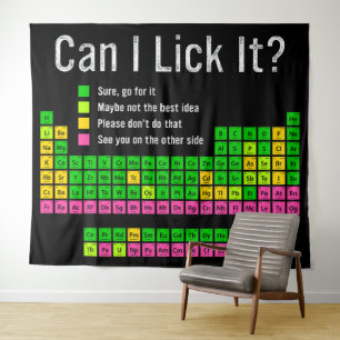 Kan ik het likken Periodic Table Teacher Student K Wandkleed