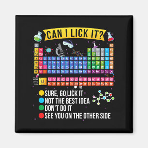 Kan ik het likken Periodiek systeem Funny Science Magneet