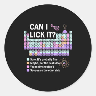 Kan ik het likken Periodiek Systeem Kinderen Weten Ronde Sticker