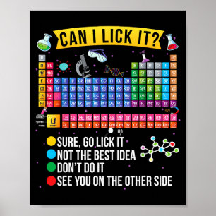 Kan ik het oplikken Periodiek systeem Funny Scienc Poster