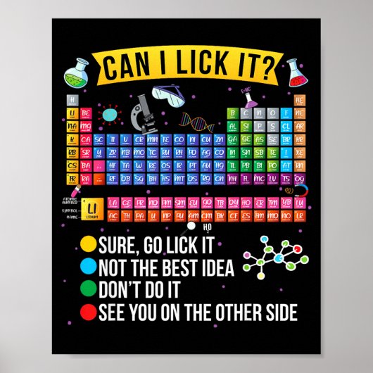 Kan ik het oplikken Periodiek systeem Funny Scienc Poster (Voorkant)