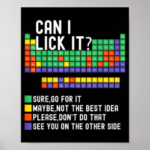 Kan ik het oplikken Periodiek systeem Funny wetens Poster
