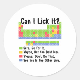 Kan ik het oplikken Scheikundeleraar Periodiek sys Ronde Sticker