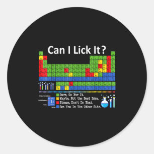 Kan ik het Periodiek Systeem Grafiek Likken Wetens Ronde Sticker