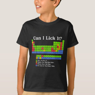 Kan ik het Periodiek Systeem Grafiek Likken Wetens T-shirt