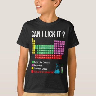 Kan ik het Periodiek Systeem Grafiek Likken Wetens T-shirt