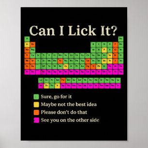 Kan ik het Periodiek Systeem Grappige Chemie Weten Poster