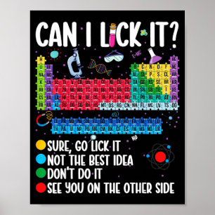 Kan ik het periodiek systeem likken Funny Science Poster