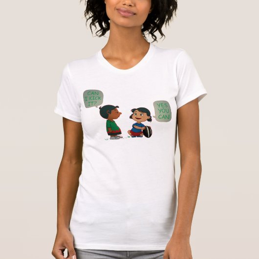 Kan ik het schoppen? essentieel t-shirt (Voorkant)