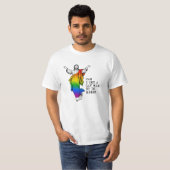 Kan ik hier een homo man krijgen? t-shirt (Voorkant volledig)