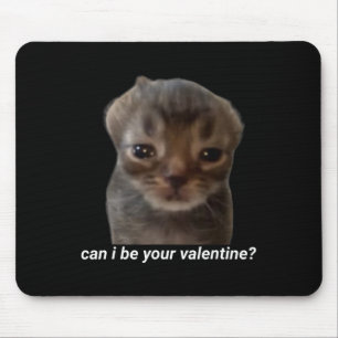 Kan ik je Valentijn zijn Funny Cat Meme Brainrot G Muismat