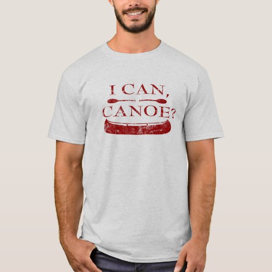 Kan ik, kano? T-shirt (rode logo) (Voorkant)
