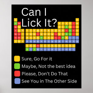 Kan ik Lick It 100 dagen School Periodiek Tafel Poster