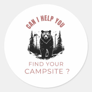 Kan ik u helpen bij het vinden van uw camping? – G Ronde Sticker