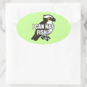 Kan ik vis hebben? ovale sticker (Tas)