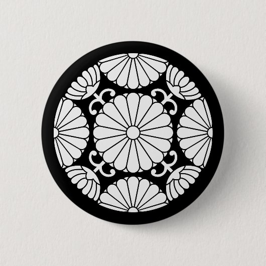 Kan-in-chrysanthemum Ronde Button 5,7 Cm (Voorkant)