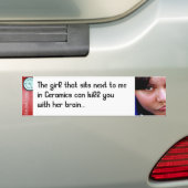 Kan je doden met haar brein bumpersticker (Op auto)