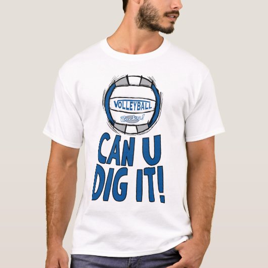 Kan je het volleyball Blue Silver dig? T-shirt (Voorkant)