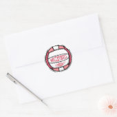 Kan je het volleybalroze dig ronde sticker (Envelop)
