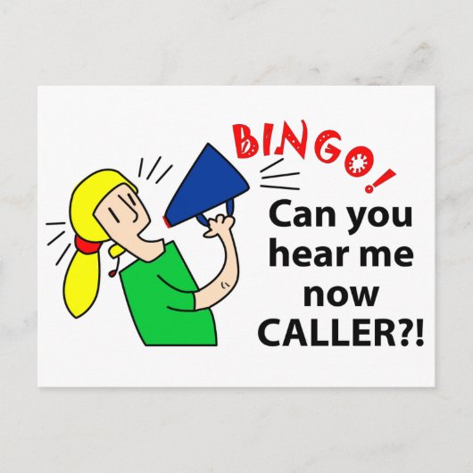 Kan je me nu bingo beller horen? briefkaart (Voorkant)