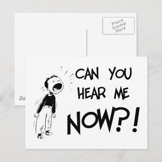 Kan je me nu horen?! briefkaart (Voorkant / Achterkant)