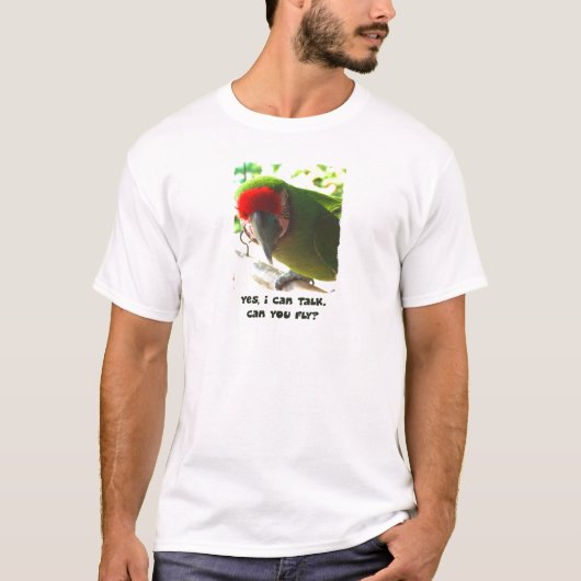 Kan je militair Macaw T-shirt vliegen? (Voorkant)