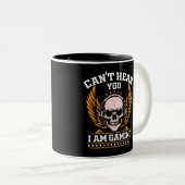 Kan je niet horen dat ik aan het spelen ben tweekleurige koffiemok (Voorkant rechts)