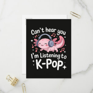 Kan je niet horen Ik luister naar K-Pop Uitnodiging Briefkaart