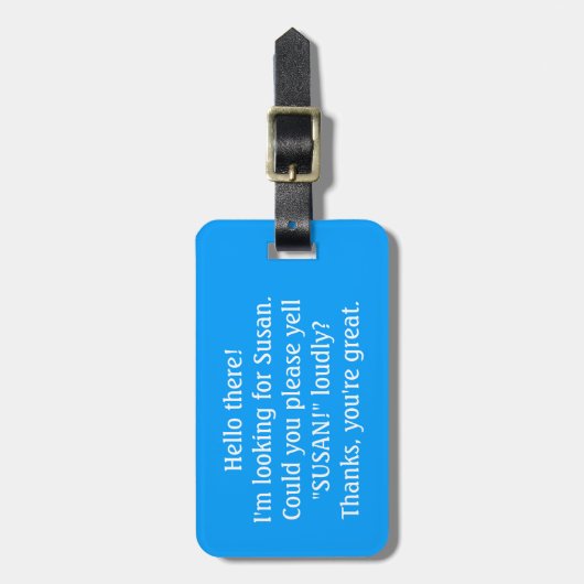 Kan je voor mijn eigenaar schreeuwen? Aangepast Ba Bagagelabel (Voorkant verticaal)