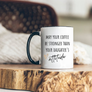Kan koffie sterker zijn Grappig Ouderfoto Gift Tweekleurige Koffiemok