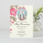 Kan Maagdenwaarin Mary Scriptroze Rose wordt gekwe Kaart (Staand voorkant)