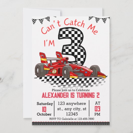 Kan me niet pakken, ik ben 3 Verjaardagsjongen van Kaart (Voorkant)