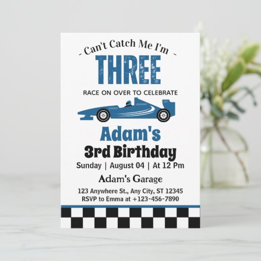 Kan me niet pakken Ik ben drie jongen 3e verjaarda Kaart (Staand voorkant)