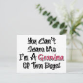 Kan me niet schelen bij Twin Boys Cute Quote Briefkaart (Staand voorkant)