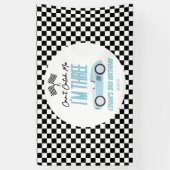 Kan me niet vangen Blue Race Car 3e verjaardagsfee Spandoek (Verticaal)