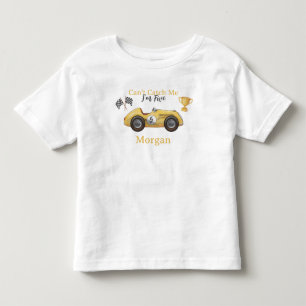 Kan Me Niet Vangen Gele Race Auto Kinderen Iedere Kinder Shirts